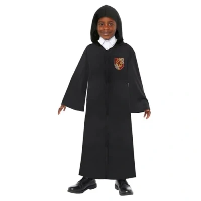 Immagine di amscan 9918716 Costume da Harry Potter Hogwarts con 4 stemmi in velcro, per bambini, età: 10 14 anni