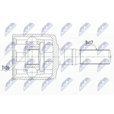 Immagine di NTY NPW IS 006 Albero motore / Semiasse Assale anteriore Sx, Dx, 186mm ISUZU: D Max 2