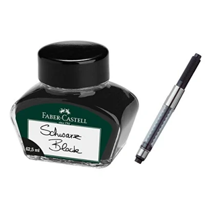 Immagine di Faber Castell Bicchiere per penna con convertitore (nero + convertitore, fusto da 62,5 ml)