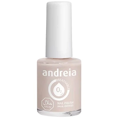 Immagine di Andreia Vernis Halal Smalto Vegan, Permeabile e Traspirante conforme ai requisiti Alta Qualità Colore B24 Nudo Chiaro 10.5ml