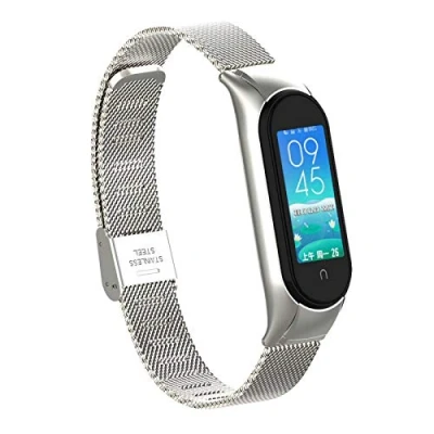 Immagine di nuosiweilang Compatibile con Xiaomi Mi Band 5/Mi 6 Cinturino,Cinturino regolabile in metallo acciaio inossidabile Sostituire gli accessori di bande per Miband 5/Miband 6(senza Tracker)