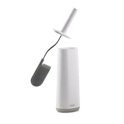Immagine di Joseph Flex Portascopino Igienico Bagno Spazzola WC, Spazzolone resistente, testa Flessibile, Setole Antigoccia, Anti Intasamento, Bianco/Grigio, Medio