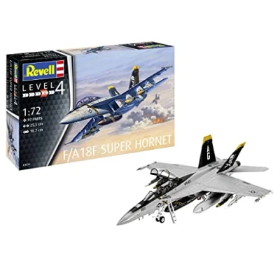Immagine di Revell 03834 F/A18F Super Hornet 1:72 Scale Model Kit Fahrzeug F/A 18F, Colore Non Verniciato