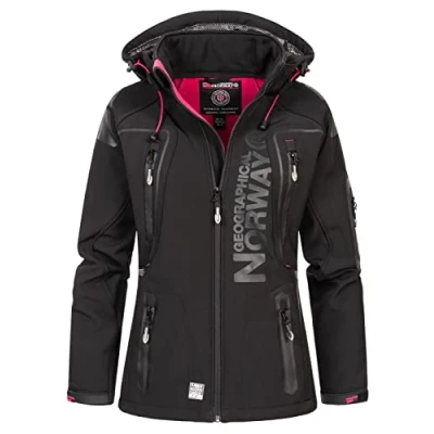 Immagine di Geographical Norway Giacca da donna in softshell, con cappuccio rimovibile Nero L