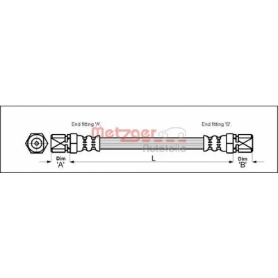 Immagine di METZGER 4112813 Tubi Freno 199 F10 x 1 OPEL: Kadett E CC, Omega B Caravan, Corsa A CC