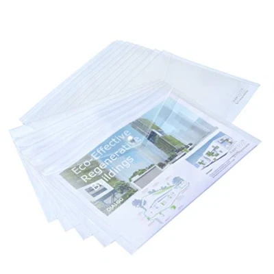 Immagine di Rapesco 1590 ECO Buste Portadocumenti con Bottone, A3, Trasparente, Confezione da 15