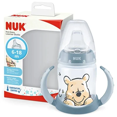 Immagine di NUK First Choice+ bicchiere antigoccia 6 18 mesi Beccuccio in silicone a prova di perdite Controllo temperatura Sfiato Anti Colica Senza BPA 150ml l&#039;imballaggio può variare