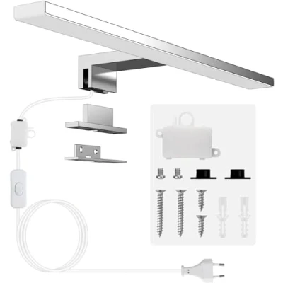 Immagine di Aogled Lampada Specchio Bagno 40CM con Interruttore,10W Applique Bianco Neutro 4000K＆820LM IP44 Impermeabile,230V Luce LED Classe II