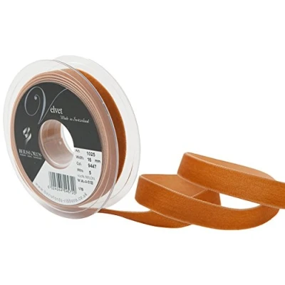 Immagine di Berisfords Nastro in velluto, rame, larghezza 16 mm, lunghezza 5 metri