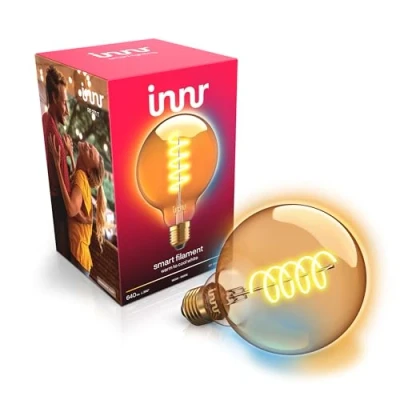Immagine di innr Smart Lampadina LED E27 Globe Filamento, Zigbee E27, Lampade Dimmerabile, Funziona con Hue*/ Home Assistant/Homey/Alexa, Lampadine Luce Calda a Fredda, 640lm, 1 Pack