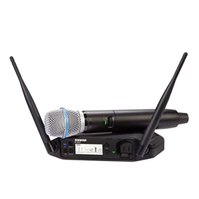 Immagine di Shure GLXD24+/B87A microfono wireless per chiesa, karaoke e voci con batteria 12 ore raggio 30m, Incluso BETA 587 ricevitore singolo canale