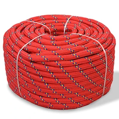 Immagine di vidaXL Corda Marina in Polipropilene 16 mm Rosso Cima Intrecciata Fune Navale