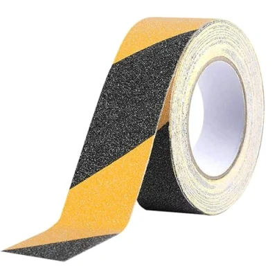 Immagine di QitinDasen 10 M X 5 cm Nero Giallo Nastro Antiscivolo, di Sicurezza Antiscivolo Autoadesivo, per Interni ed Esterni (1 Rotolo)