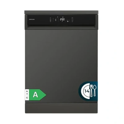 Immagine di Cecotec Lavastoviglie 60 cm Bolero Aguazero 6800 Dark A, 14 posate, Basso consumo, Motore inverter plus duo, 8 programmi, Lavaggio automatico, Pulizia a vapore, interna e mezzo carico