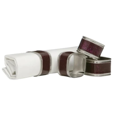 Immagine di Premier Housewares Set di 4 anelli portatovaglioli con brillantini, colore: Viola