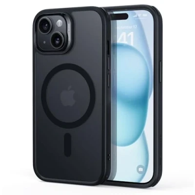 Immagine di ESR Cover Magnetica per iPhone 15, Compatibile con MagSafe, Custodia HaloLock, Protezione di Livello Militare, Resistente all&#039;ingiallimento, Retro ai Graffi,Nero Opaco