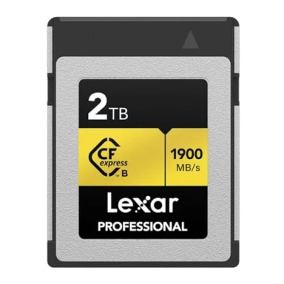 Immagine di Lexar Scheda di memoria professionale CFexpress tipo B da 2 TB, serie Gold, fino a 1900 MB/s in lettura, registrazione video Raw 8K, supporta PCIe 3.0 e NVMe (LCXEXPR002T RNENG)