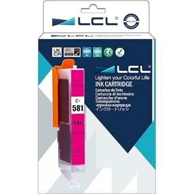 Immagine di LCL Cartucce d&#039;inchiostro Compatibile CLI 581 M 581XL 581XXL 1996C001 12.5ml (1 Magenta) Sostituzione per Canon Pixma TR7550 TR8550 TS6150 TS6151 TS6350 TS6351 TS6250 TS8100 TS8150 TS8151