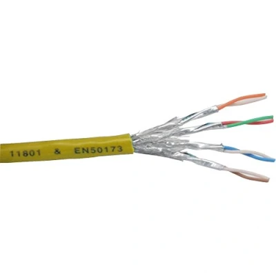 Immagine di InLine 20674 Cavo LAN Cat.6, S/FTP, PIMF, 4 x 2XAWG 26/7, Flessibile, CU 100% Rame, Guaina PVC Gialla, Pull Out Box 100 m, Nero