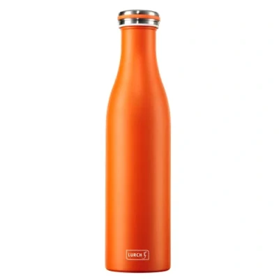 Immagine di Lurch 240969 Thermos per bevande calde e fredde, in acciaio inox a doppia parete, 0,75 l, colore: Arancione