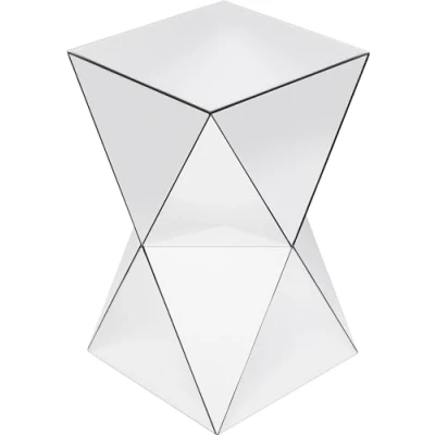Immagine di Kare Design Tavolino Luxury Triangle, Argento/ A Specchio, 54X32X32Cm, Forma Geometrica