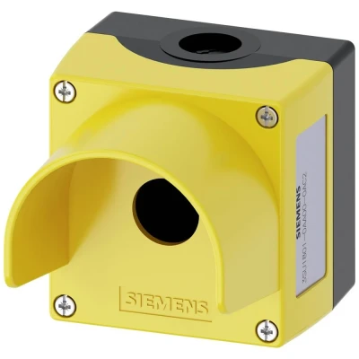 Immagine di Siemens 3SU1801 0AA00 0AC2 Contenitore vuoto 1 posizione di montaggio, con collare protezione (L x L A) 85 112.5 mm Giallo pz.