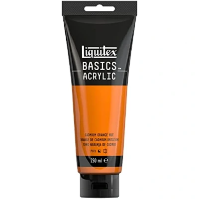 Immagine di Liquitex 88700234 Basics Pittura acrilica, Pigmenti per artisti monopigmentati, Resistente alla luce, durevole nel tempo, Finitura satinata, Tubo da 250 ml Arancia Di Cadmio Imitatione