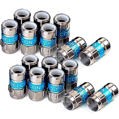 Immagine di Cabelcon, connettori a compressione F 56 5.1 autoinstallanti Blu RG6, 7 mm, nitinol single 16 pezzi