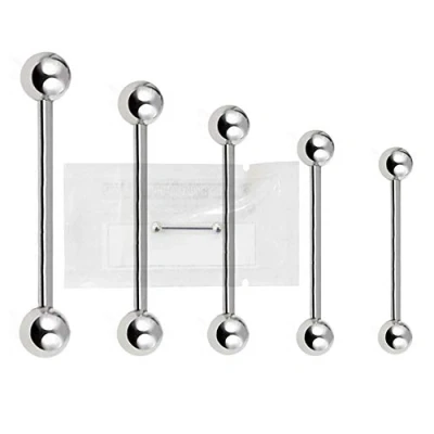 Immagine di WARRIOR Piercing alla Lingua Barbell Sterile in Acciaio Chirurgico 316L 16G(1,2mm) con Due Sfere a 3mm Lunghezza 8/10mm PLS 001 (8)
