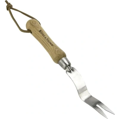 Immagine di Kent &amp; Stowe Estirpatore radici Estirpa erbacce in acciaio inossidabile per erba e terra, con manico legno di frassino, lunghezza: 30 cm