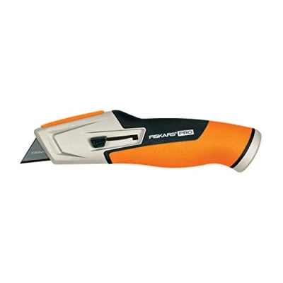 Immagine di Fiskars Taglierino universale con lama retrattile, Lunghezza 17,7 cm, Acciaio inossidabile/Plastica, Nero/Arancione, CarbonMax, 1027223