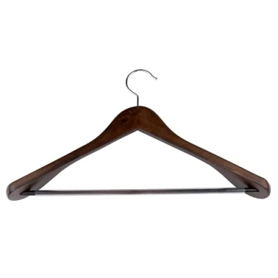 Immagine di alpina Grucce appendiabiti in legno, 1 pezzo, con spalle larghe e antiscivolo, 44 x 23,5 5,8 cm, adatto per 2 vestiti, organizer colore marrone