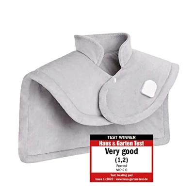 Immagine di Promed cuscino riscaldante per schiena e collo con spegnimento automatico, spalle NRP 2.0, termico posteriore 52 x 56 cm, poncho lavabile