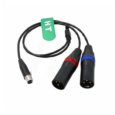 Immagine di HangTon Cavo audio Mini XLR 5 pin TA5F a due 3 per Wisycom MCR54, Zaxcom QRX200, Lectrosonics SRc5P ricevitore dispositivi Mixer Recorder