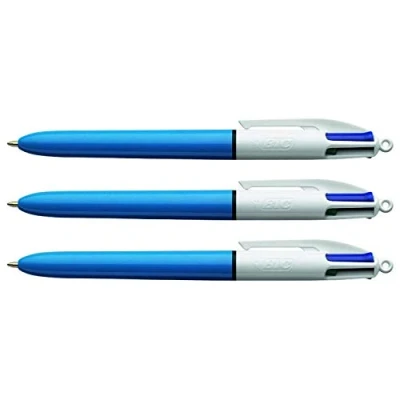 Immagine di BIC 4Colori Original, Penne a Sfera Scatto, Colorate, Punta Media (1 mm), Cancelleria Scuola e Ufficio, Set 2+1 Unità