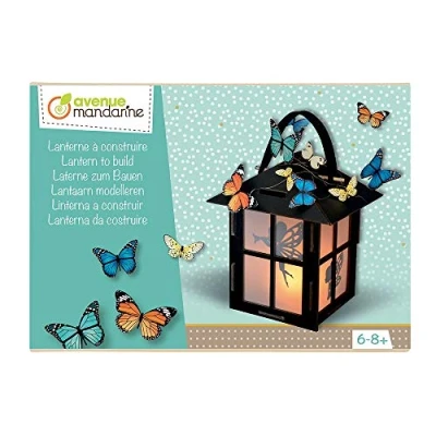 Immagine di Avenue Mandarine CO168C Scatola creativa Lanterna da costruire Dai 6 anni Kit d&#039;attività manuali creative in cartone assemblare + 3 fogli con decorazioni Farfalle e fate