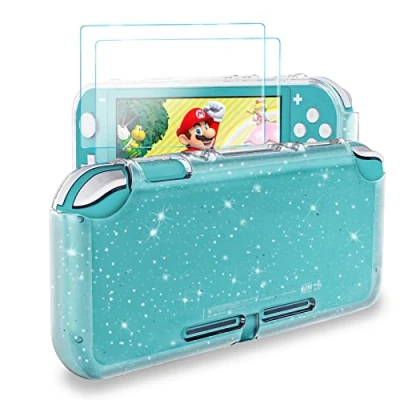 Immagine di DLseego Custodia Compatibile con Switch Lite 2019,Crystal Luccichio Bling Morbido TPU Cover Shockproof AntiGraffio per Case Protettiva [2 Pack]Proteggi Schermo in Vetro Temperato