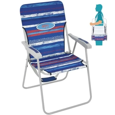 Immagine di #WEJOY Sedia da Spiaggia Pieghevole, Mare Leggera con Schienale Alto Portatile Tracolla, Spiaggina Campeggio Esterno Giardino Picnic Piscina, 1/2 Pezzi