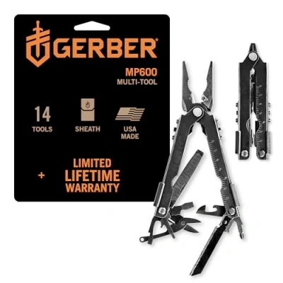 Immagine di Gerber Multi Tool Senza Coltello con Fodero in Nylon, Apertura a Una Mano e 14 Funzioni, Mp600 Lama, Nero, 30 000952