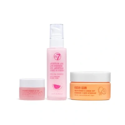 Immagine di W7 Peachy Clean Set detergente, struccante e idratante Idrata la pelle lenisce le labbra Comprende maschera notte per Sweet Dreams crema Watermelon Wave