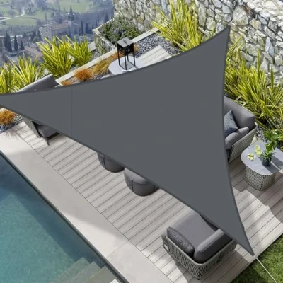 Immagine di HENG FENG Tenda a Vela Impermeabile Triangolare 3.6X3.6X3.6m Ombreggiante Parasole Protezione Raggi UV per Esterno Giardino terrazza Colore Antracite