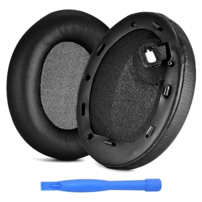 Immagine di Cuscinetti Auricolari di Ricambio per Sony WH 1000XM4 Noise Cancelling Headphone Cuffie MMOBIEL Memory Foam Protein PU Padiglioni Nero