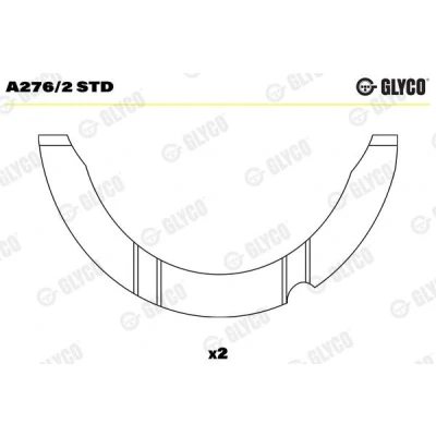 Immagine di GLYCO A276/2 STD Spessore di registro, Albero a gomito TOYOTA: Celica VII Coupe, RAV4 II SUV