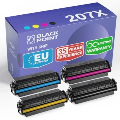 Immagine di [CON CHIP] Set di 4 Cartucce Toner per HP 207X 207A W2210X W2210A W2211X W2211A W2212X W2212A W2213X W2213A Color Laserjet Pro MFP M283fdw M282nw M283fdn M255dw M255nw