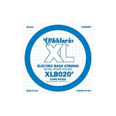 Immagine di Corda Singola D&#039;Addario Xlb020P in Acciaio per Basso, Long Scale, .020