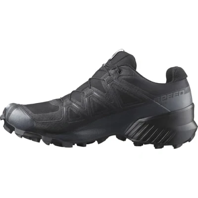 Immagine di Salomon Speedcross Gore Tex Scarpe Impermeabili da Trail Running Uomo, Protezione dalle intemperie, Grip aggressivo, Calzata precisa, Black/Black/Quiet Shade, 44 2/3 EU