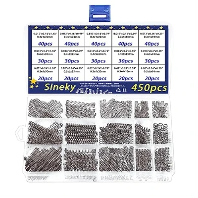 Immagine di Assortimento di molle a compressione 450 pezzi, piccole per riparazioni domestiche, mini filo in acciaio inossidabile 304 Kit sostituzione compresse metallo