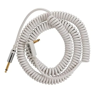 Immagine di Vox VCC090BL Cavo audio, stile retrò, con custodia a rete nera, 9 m, bianco
