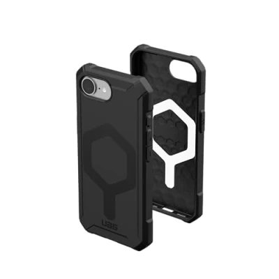 Immagine di Urban Armor Gear Essential MS Case compatibile Apple iPhone 16e Custodia (Ricarica wireless/magnetica ottimizzata, protezione da cadute 4,6 m) nero
