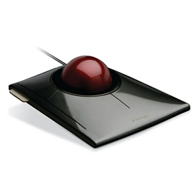Immagine di Kensington K72327EU Mouse SlimBlade, Cablato con Trackball, per PC, Mac e Windows, Rotella di Scorrimento, Design Ambidestro, Tracciamento Ottico, Rosso, 55 mm